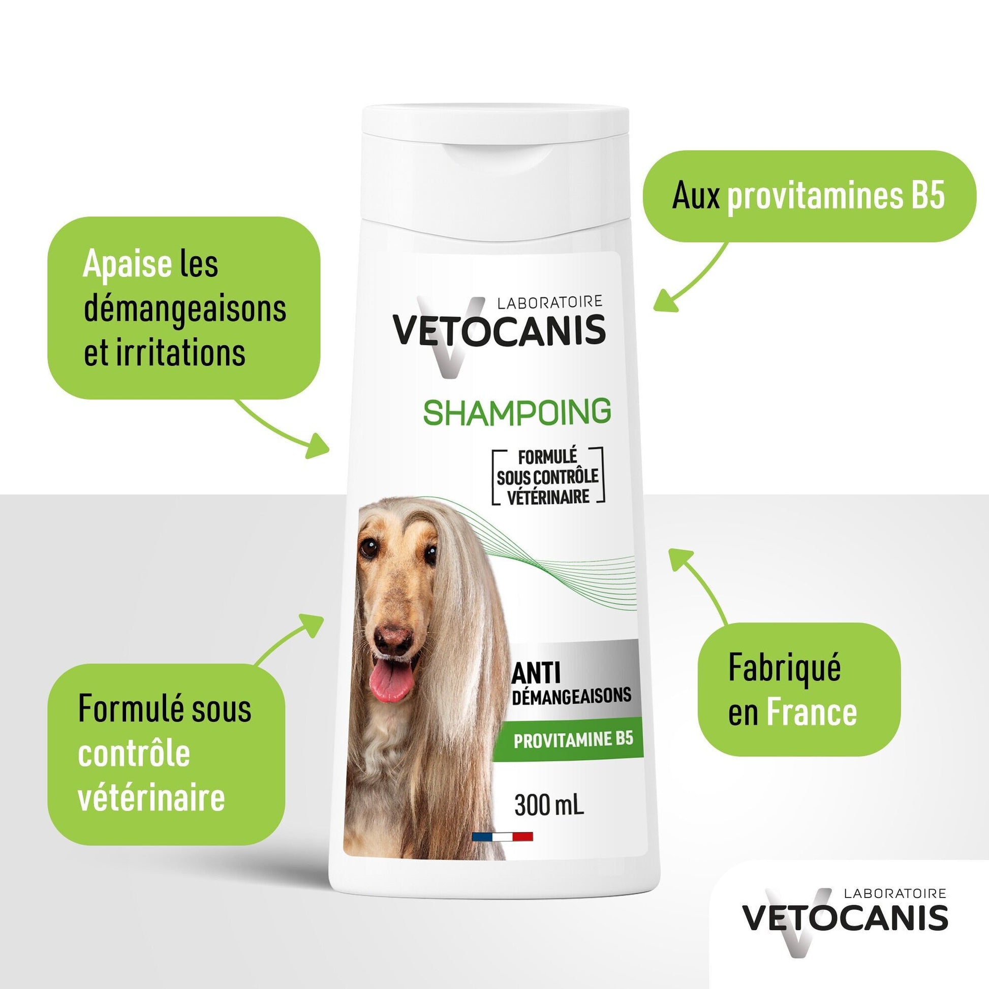 Shampoing Professionnel Anti-Démangeaisons pour Chien 300ml - Vetocanis