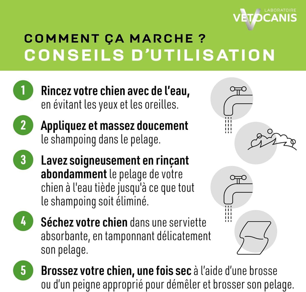 Shampoing Professionnel Anti-Démangeaisons pour Chien 300ml - Vetocanis