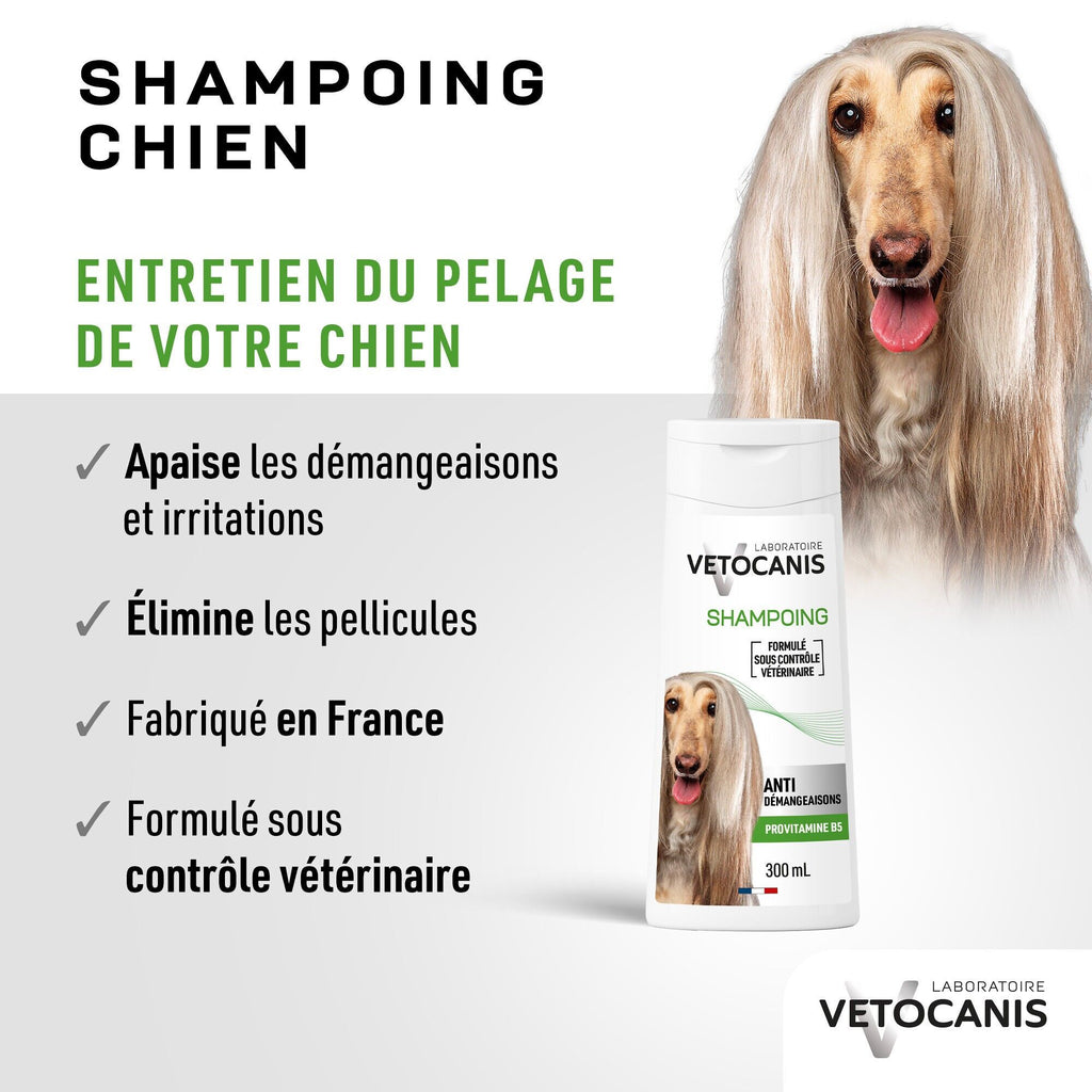 Shampoing Professionnel Anti-Démangeaisons pour Chien 300ml - Vetocanis