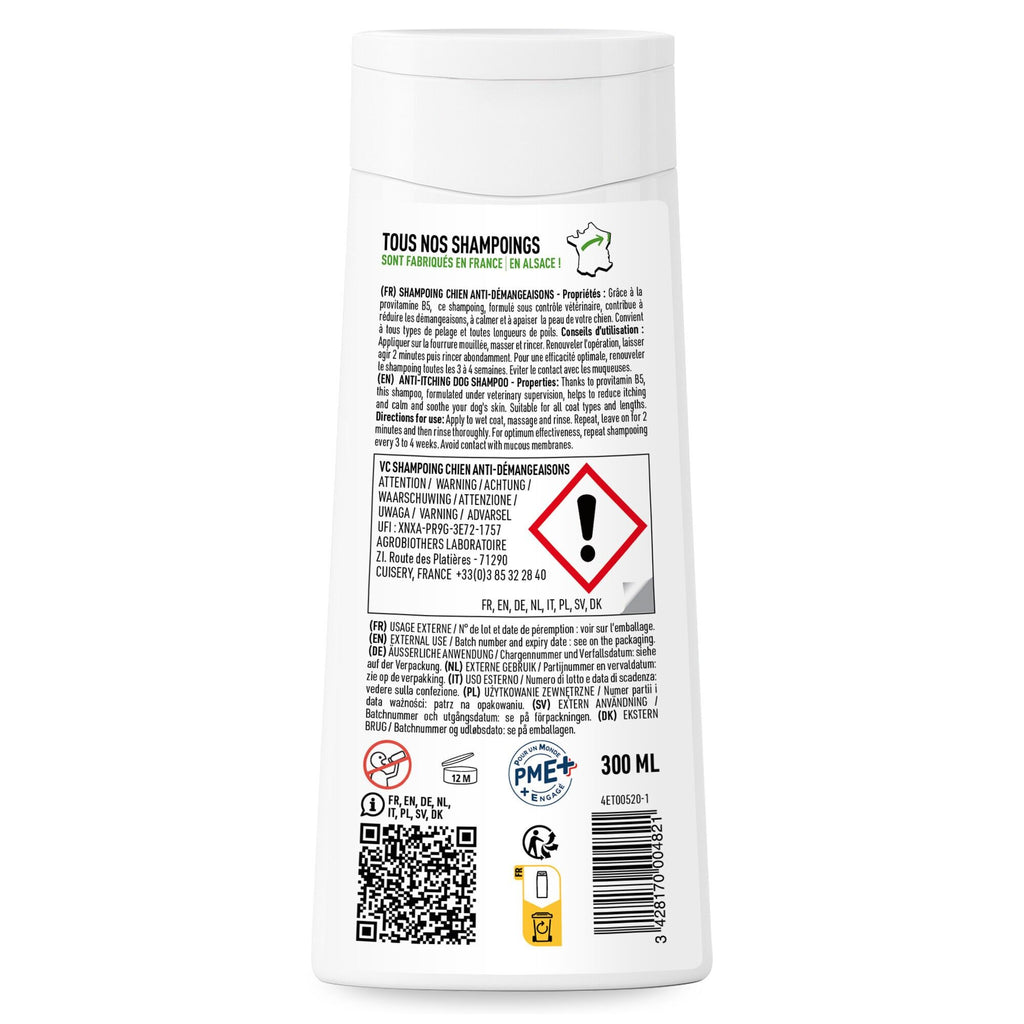 Shampoing Professionnel Anti-Démangeaisons pour Chien 300ml - Vetocanis