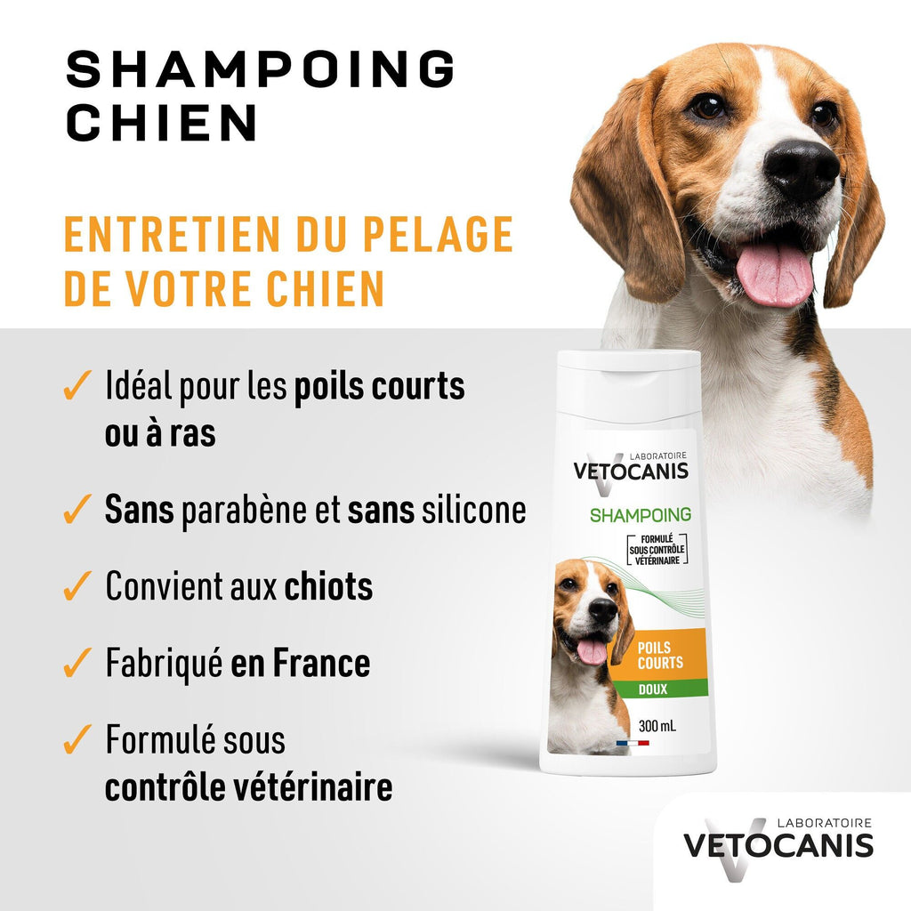 Shampoing Poils Courts pour Chien Pamplemousse 300ml - Vetocanis