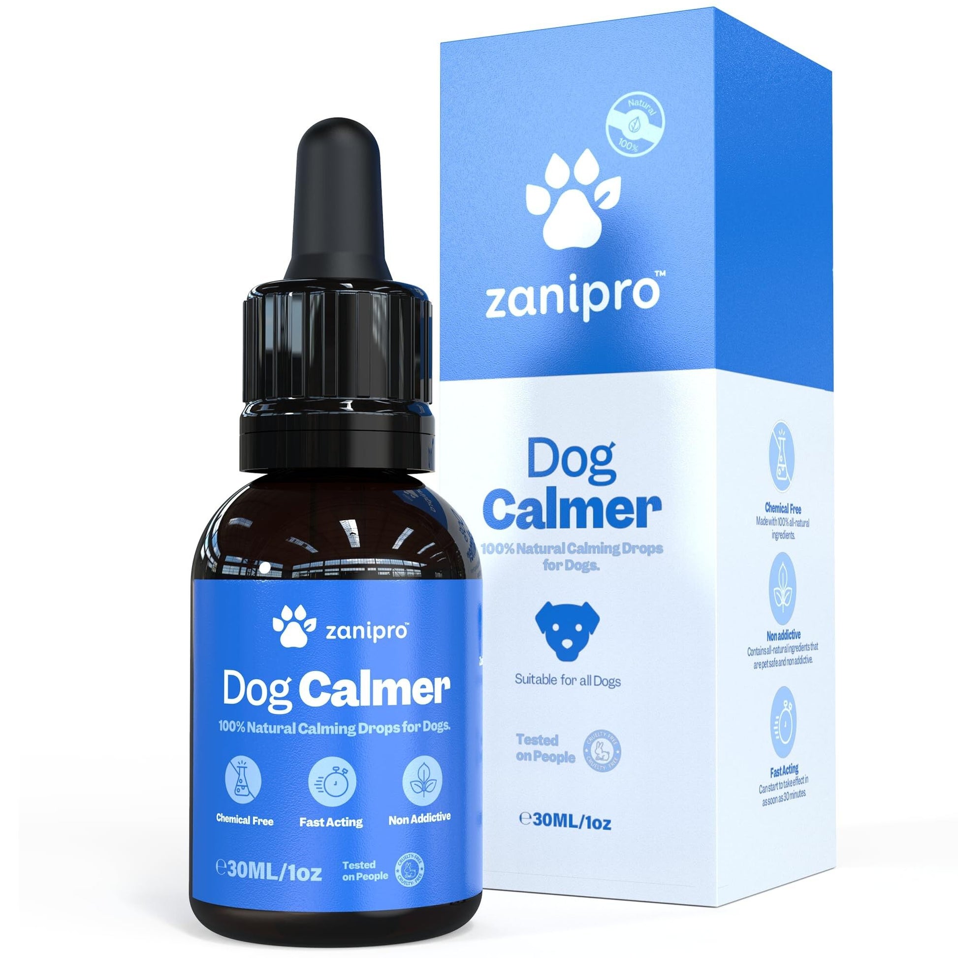 Gouttes apaisantes pour chiens - Valériane et Ashwagandha 30ml - Zanipro
