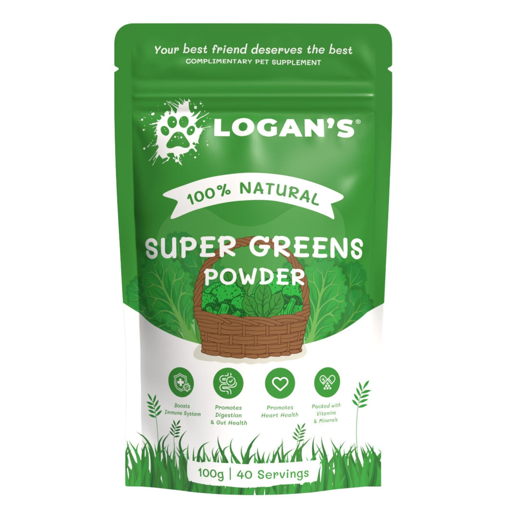 Poudre Super Greens de Logan  Booster de nutriments pour chiens et chats 100 g - Vue 1