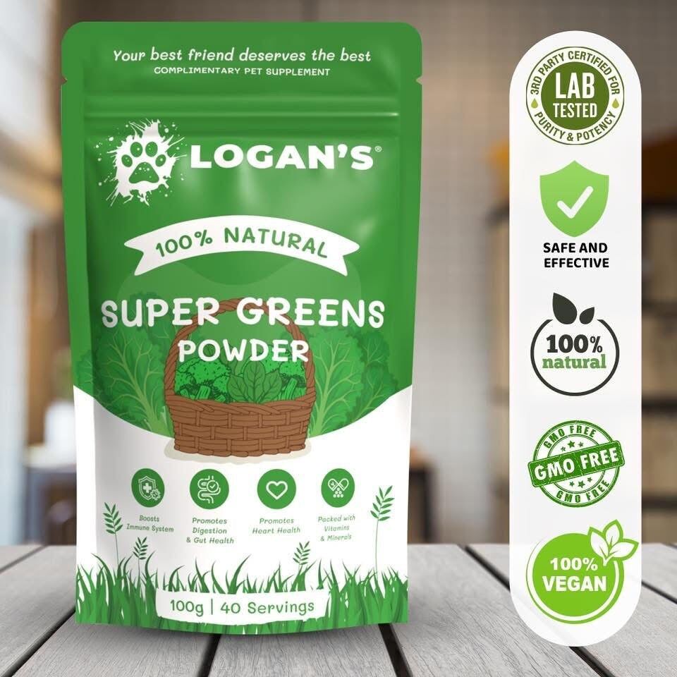 Poudre Super Greens de Logan  Booster de nutriments pour chiens et chats 100 g - Vue 7