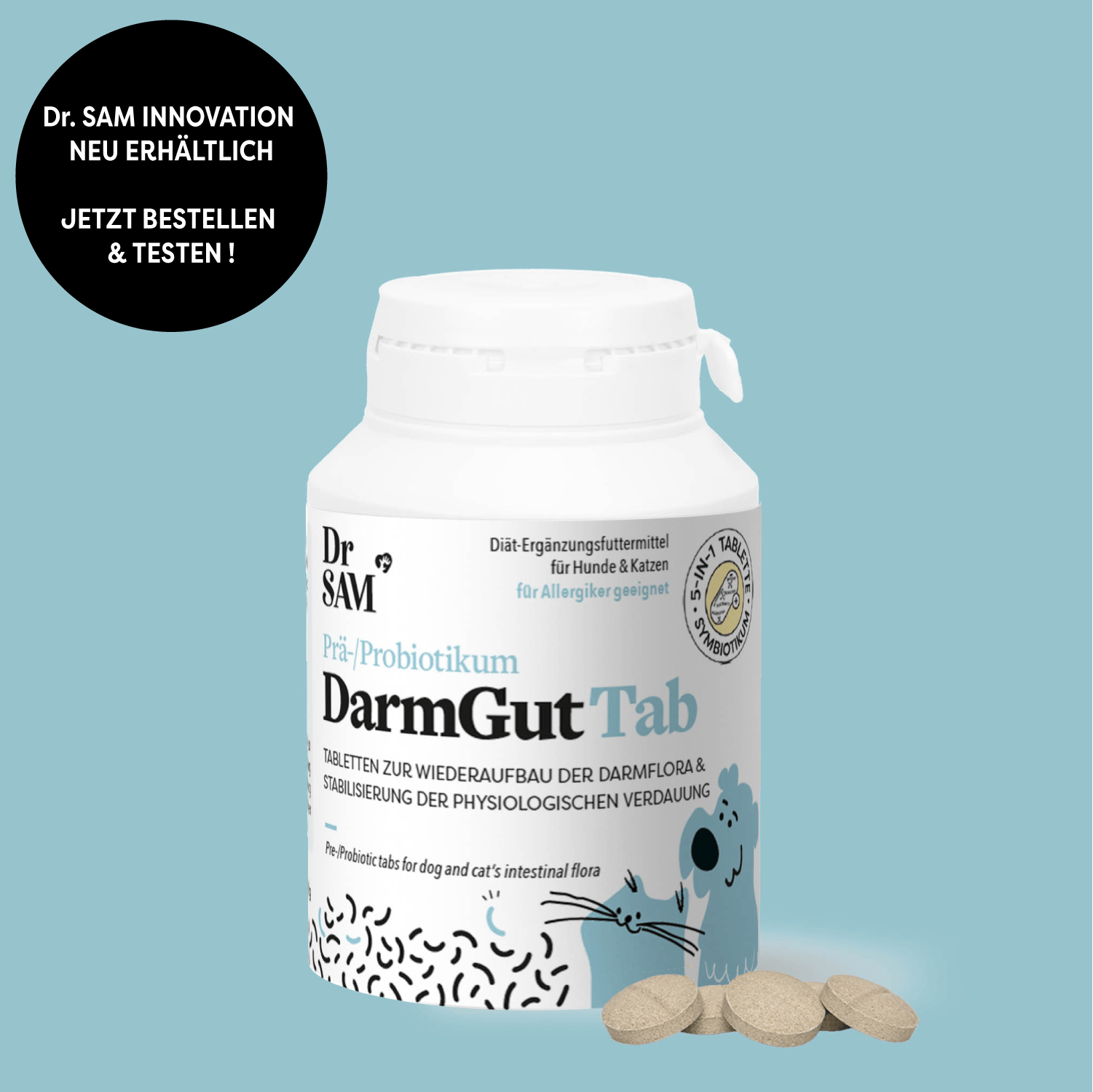 Lapplicateur crème de Dr.Comprimés intestinaux SAM DarmGut Tab 5 en 1 pour ch... - Vue 1
