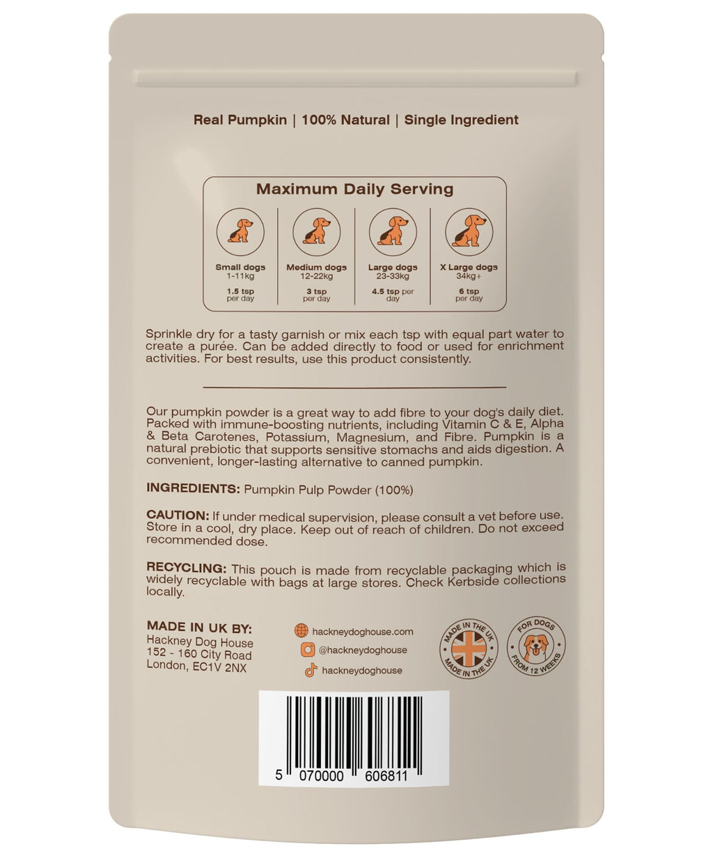 Paquet individuel  Poudre de purée de citrouille pour chiens  30 portions pri... - Vue 2