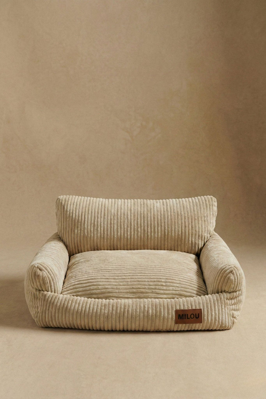 Panier orthopédique pour chien beige - Velours tricoté 100% recyclé - Milou Pets