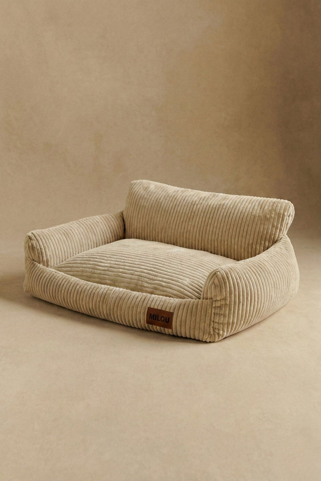 Panier orthopédique pour chien beige - Velours tricoté 100% recyclé - Milou Pets