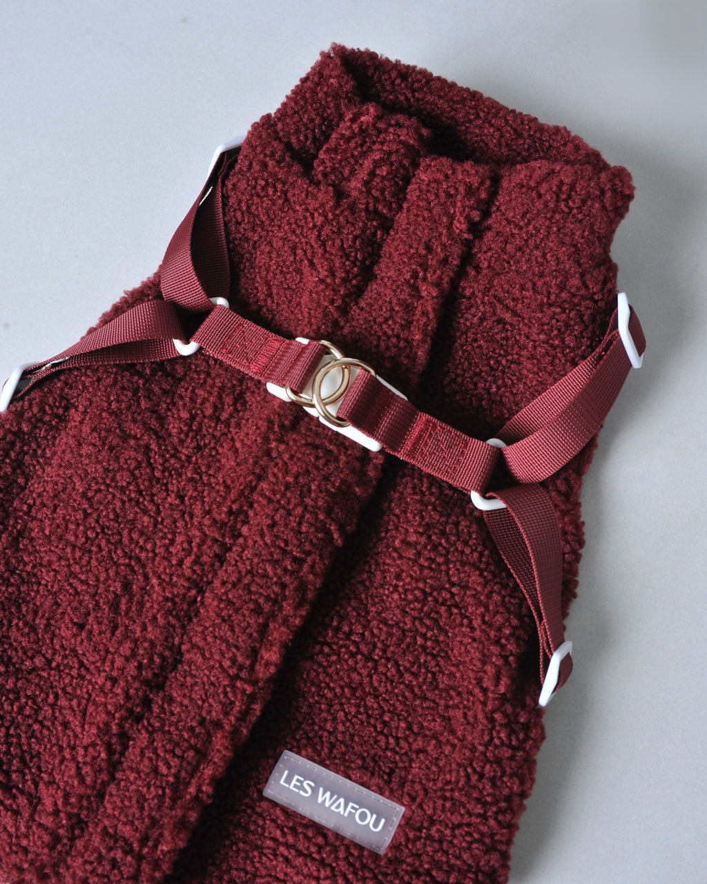 Manteau moumoute pour chien - Rouge bordeaux - Vue 3
