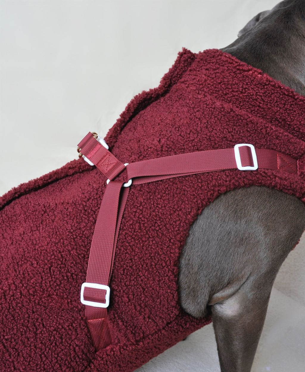 Manteau moumoute pour chien - Rouge bordeaux - Vue 4