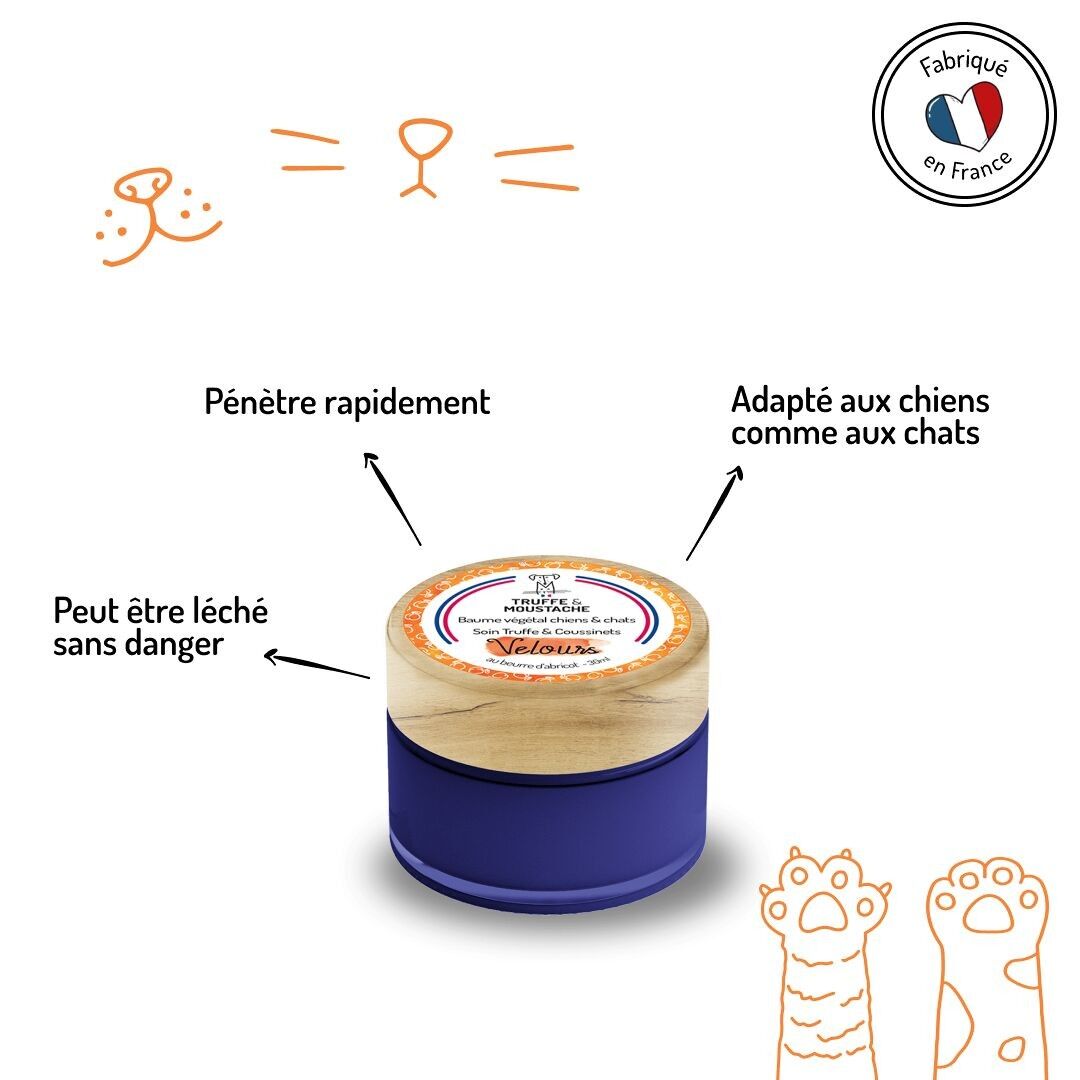 Baume hydratant coussinets et truffe Velours - Truffe & Moustache
