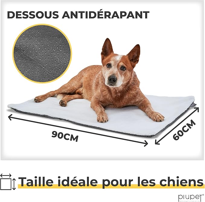 Couverture COCO PiuPet - Taille idéale 90x60cm, dessous antidérapant